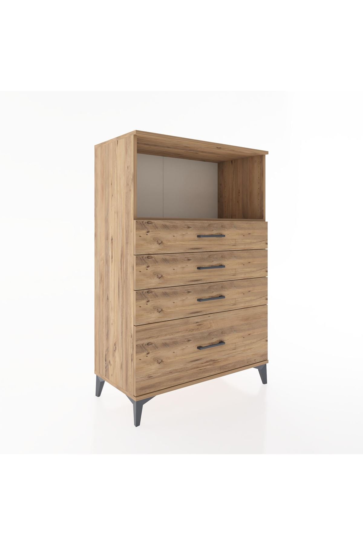 Hyperion Dolap Tek Raflı 4 Çekmeceli 88x44x134 - S51M031V9B