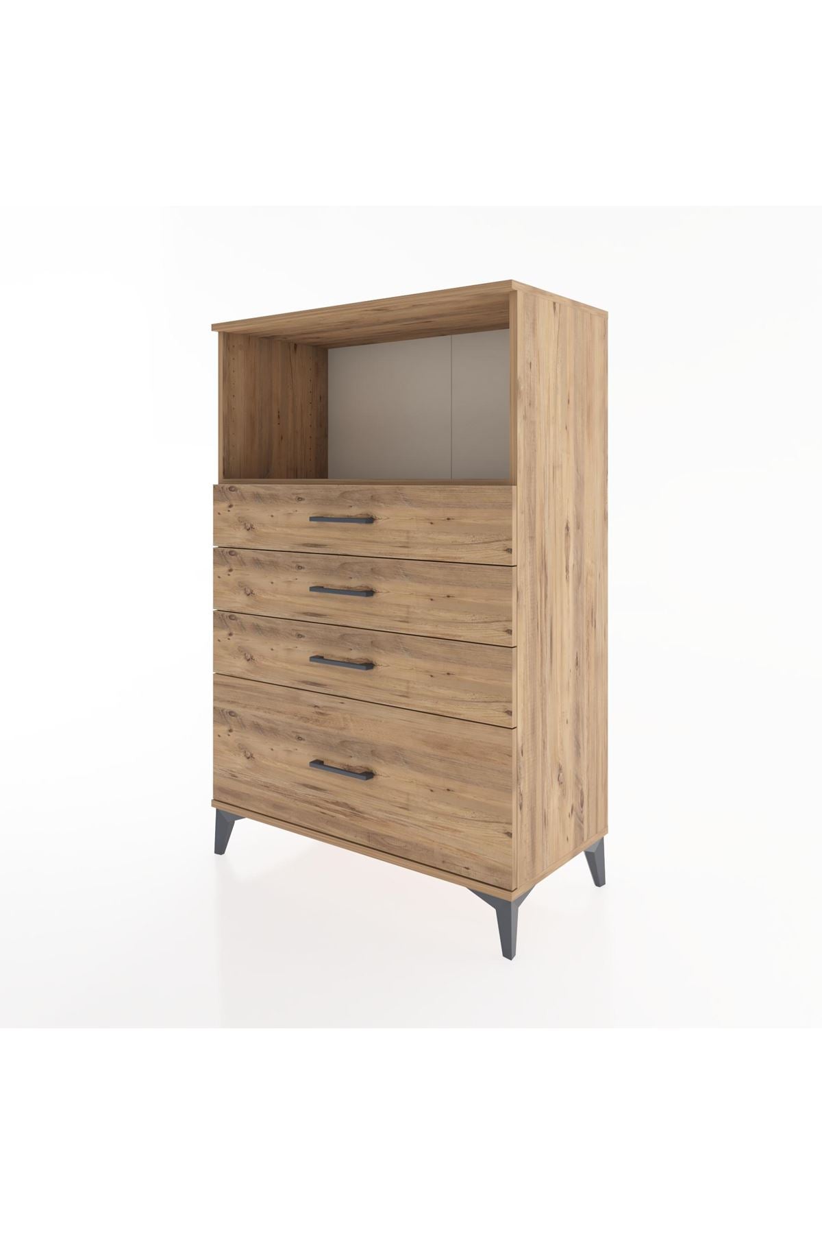 Hyperion Dolap Tek Raflı 4 Çekmeceli 88x44x134 - S51M031V9B