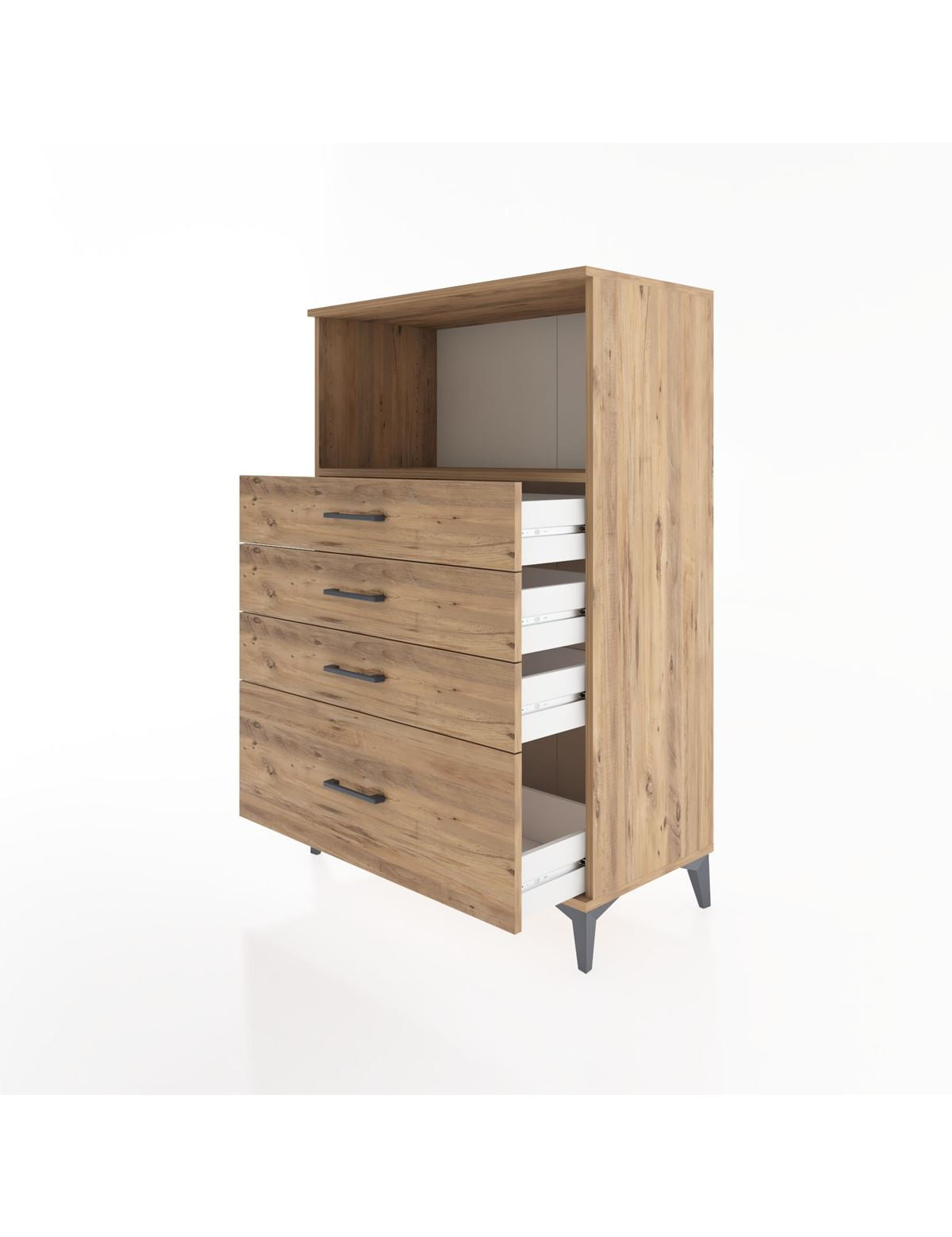 Hyperion Dolap Tek Raflı 4 Çekmeceli 88x44x134 - S51M031V9B
