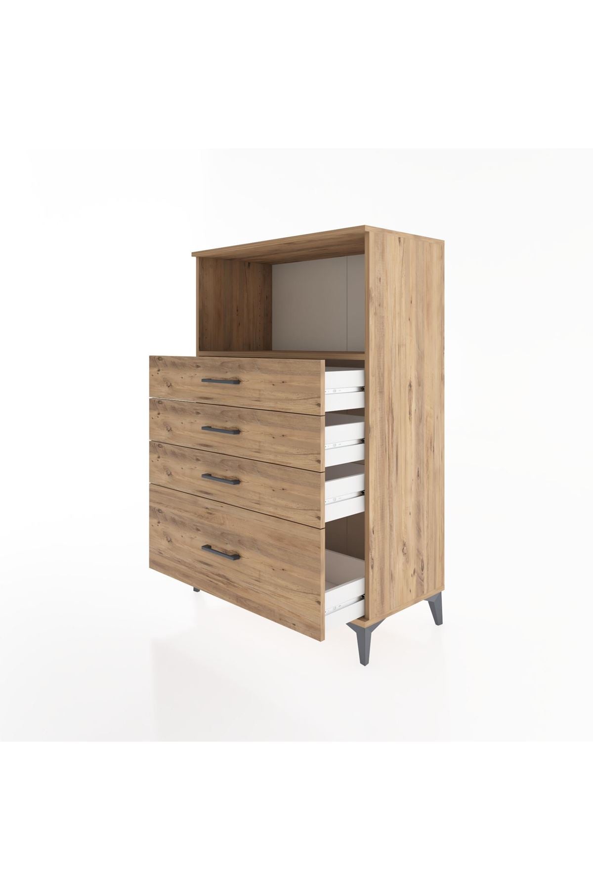 Hyperion Dolap Tek Raflı 4 Çekmeceli 88x44x134 - S51M031V9B