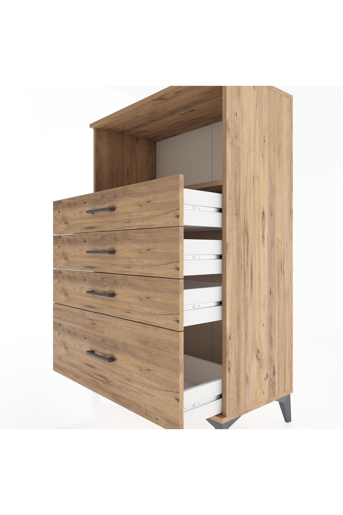 Hyperion Dolap Tek Raflı 4 Çekmeceli 88x44x134 - S51M031V9B