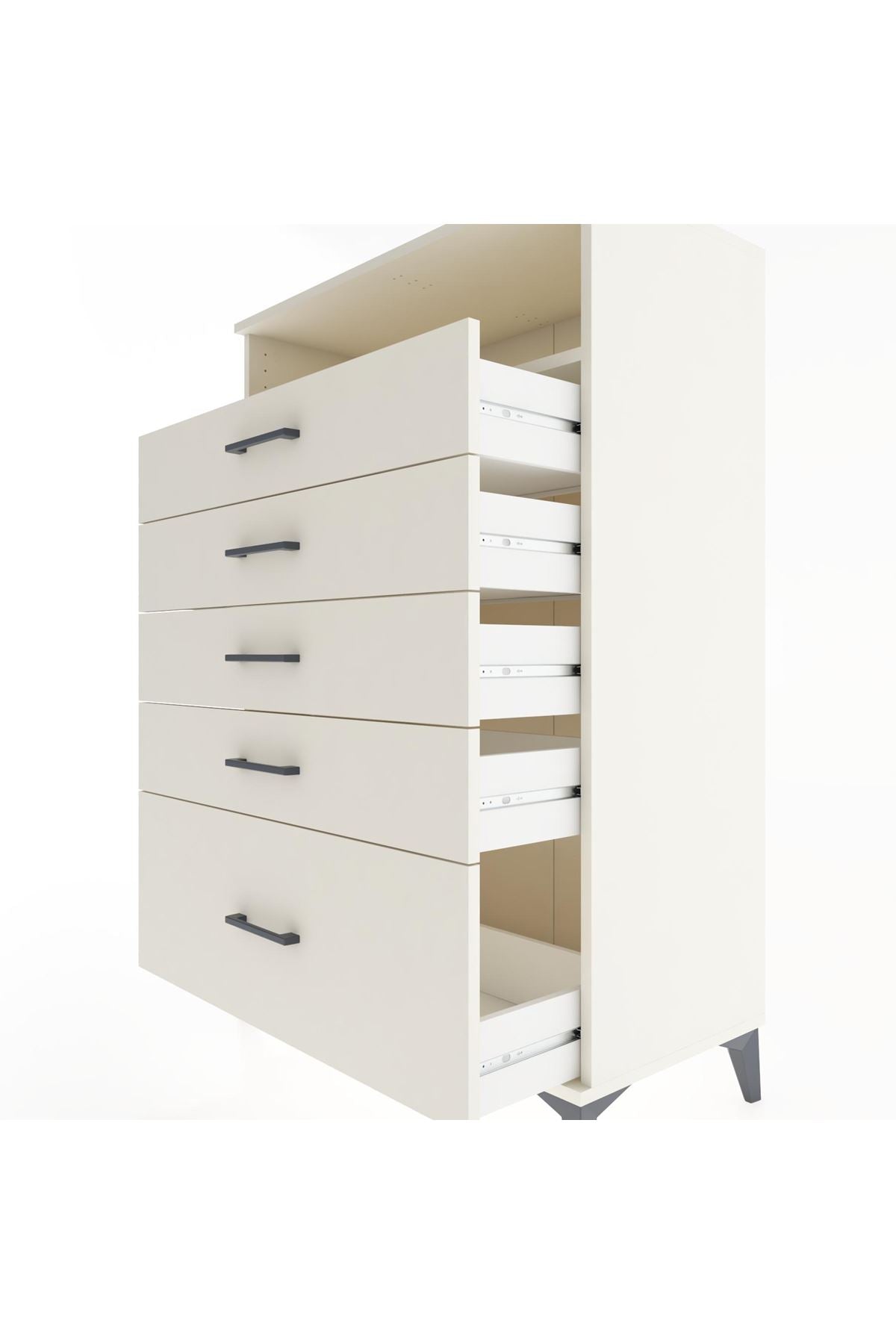 Hyperion Dolap Tek Raflı 5 Çekmeceli 88x44x134 - S51M032V1B