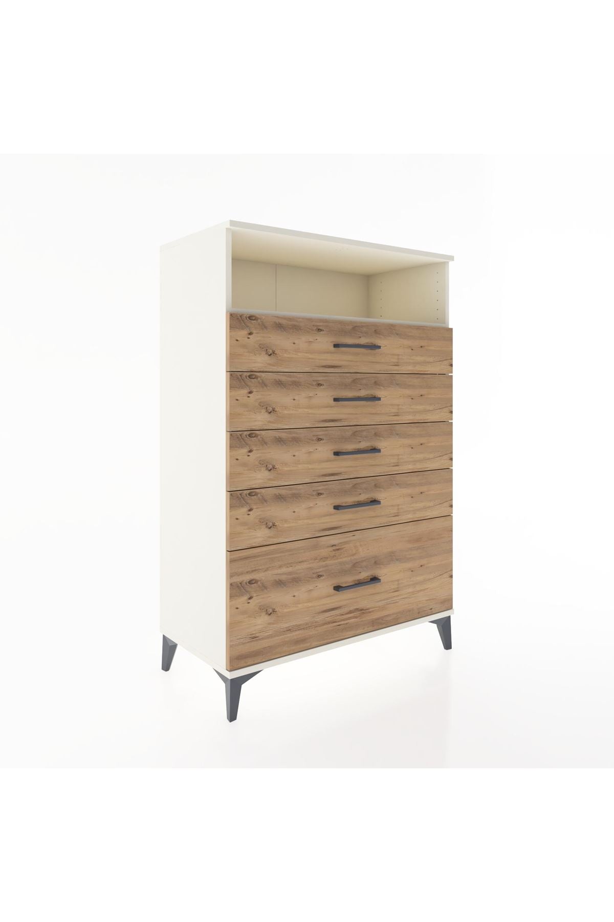 Hyperion Dolap Tek Raflı 5 Çekmeceli 88x44x134 - S51M032V3B