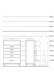 Hyperion Dolap Tek Raflı 5 Çekmeceli 88x44x134 Antrasit-Aytaşı