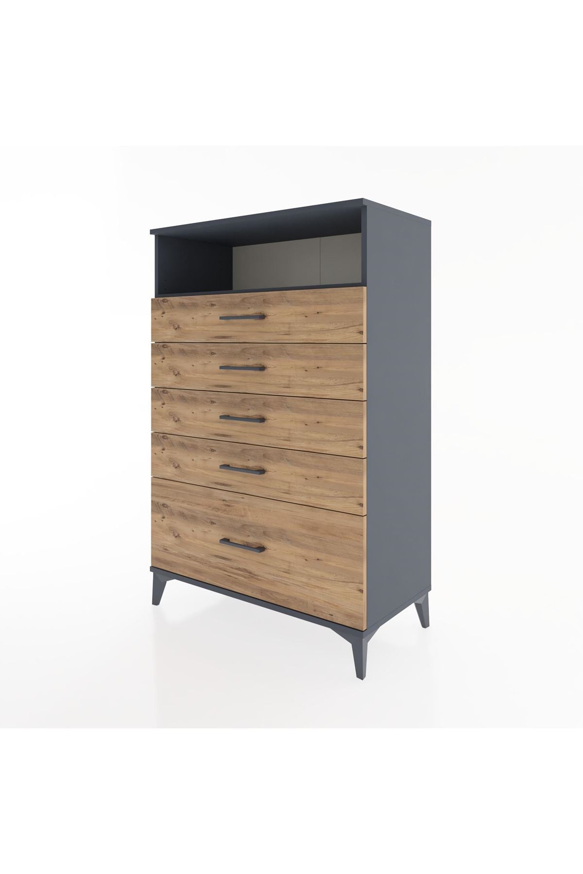 Hyperion Dolap Tek Raflı 5 Çekmeceli 88x44x134 - S51M032V6B