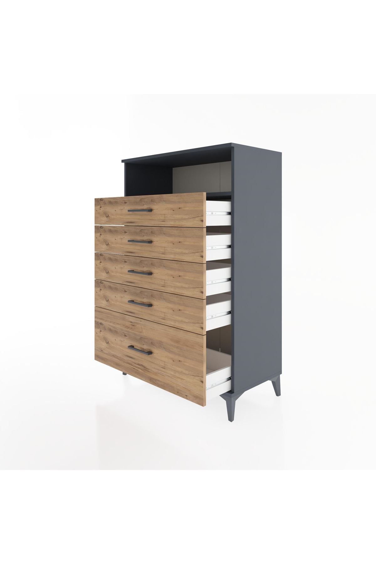 Hyperion Dolap Tek Raflı 5 Çekmeceli 88x44x134 - S51M032V6B
