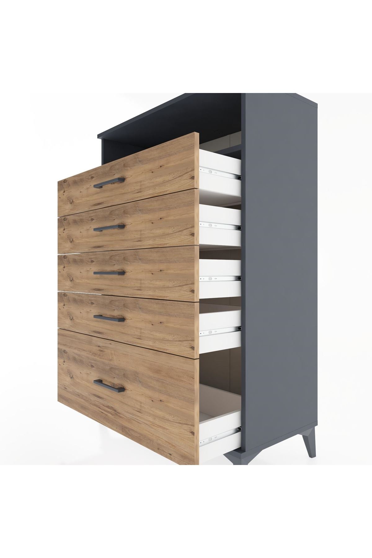 Hyperion Dolap Tek Raflı 5 Çekmeceli 88x44x134 - S51M032V6B