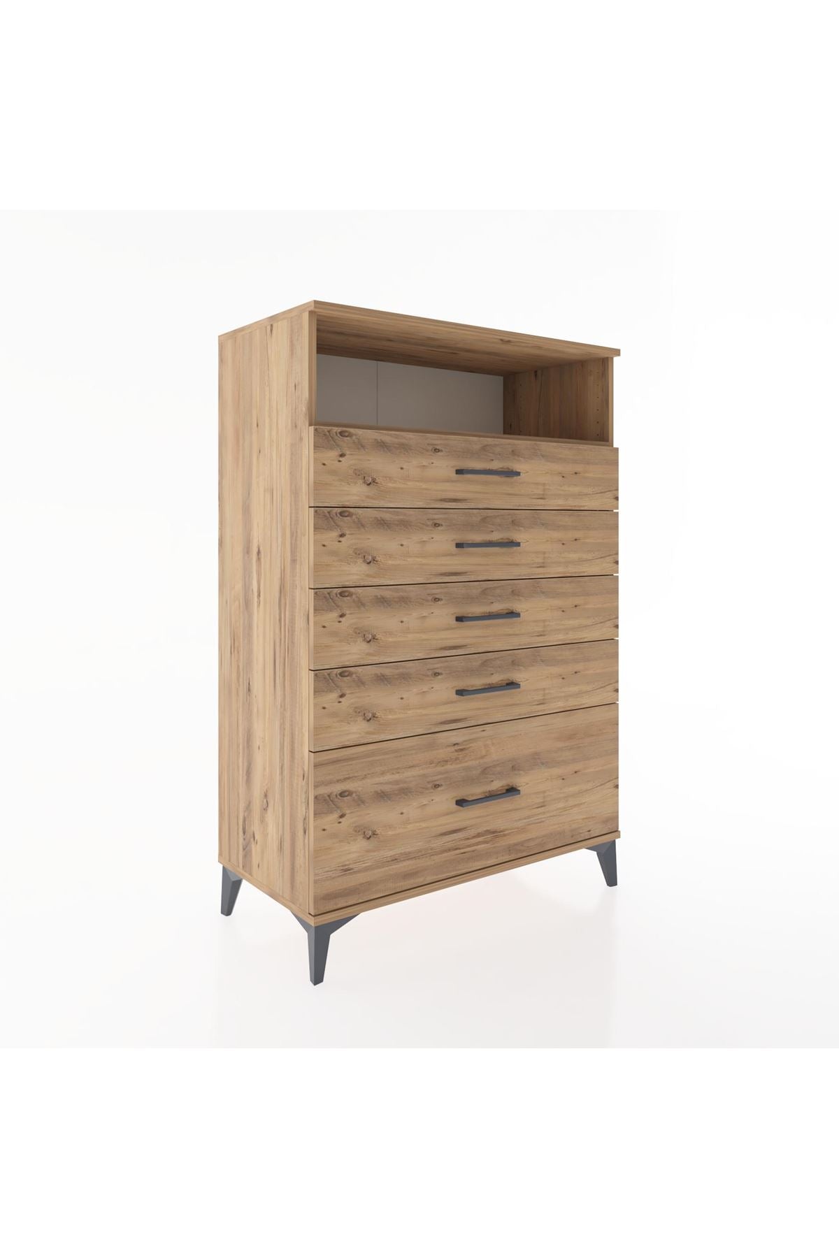 Hyperion Dolap Tek Raflı 5 Çekmeceli 88x44x134 - S51M032V9B