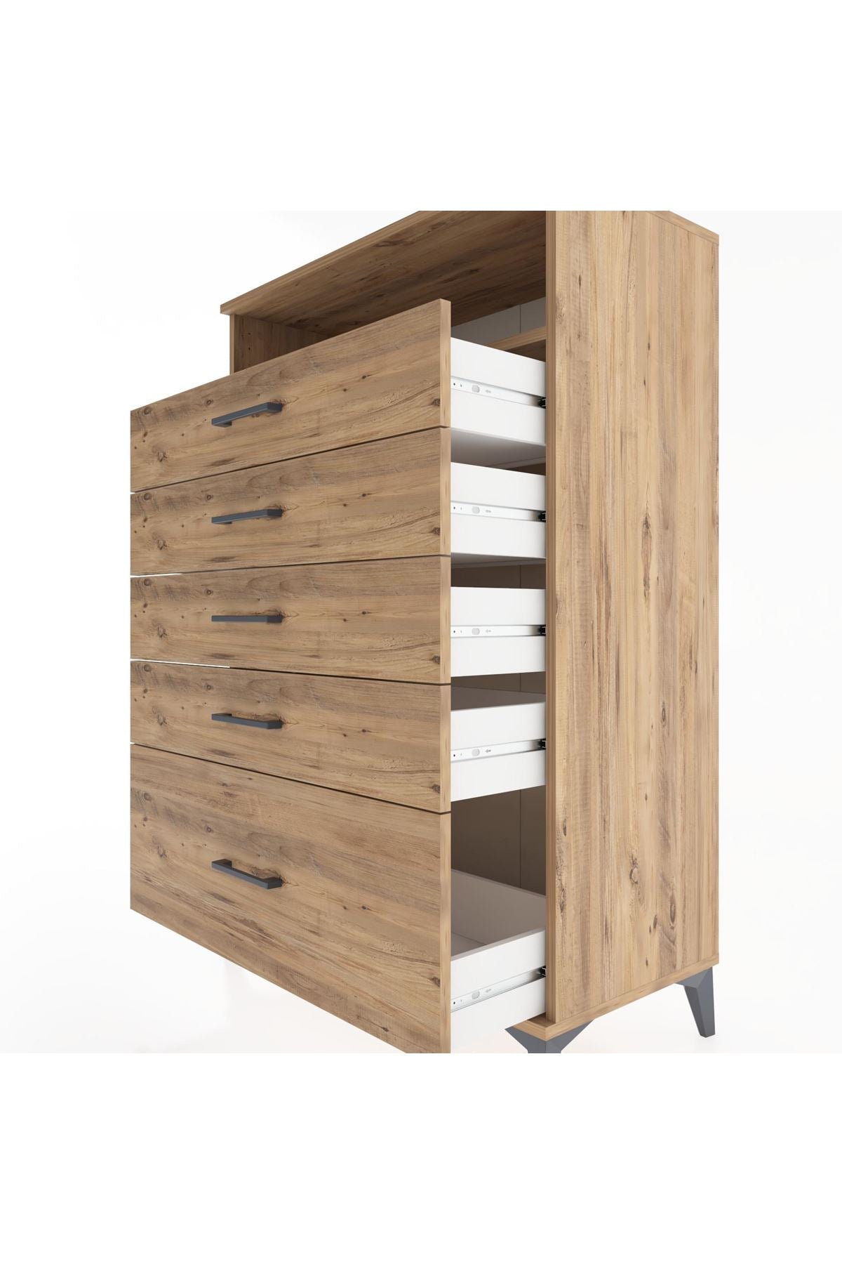 Hyperion Dolap Tek Raflı 5 Çekmeceli 88x44x134 - S51M032V9B