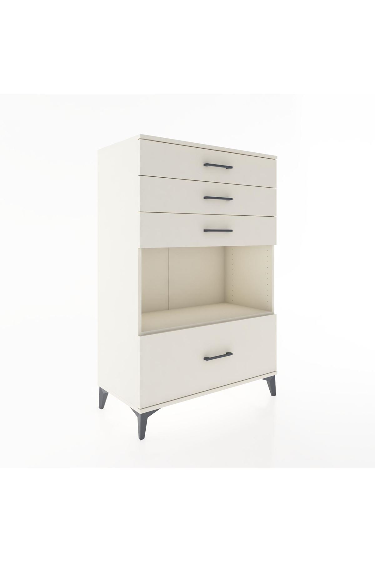 Hyperion Dolap Tek Raflı 4 Çekmeceli 88x44x134 - S51M033V1B