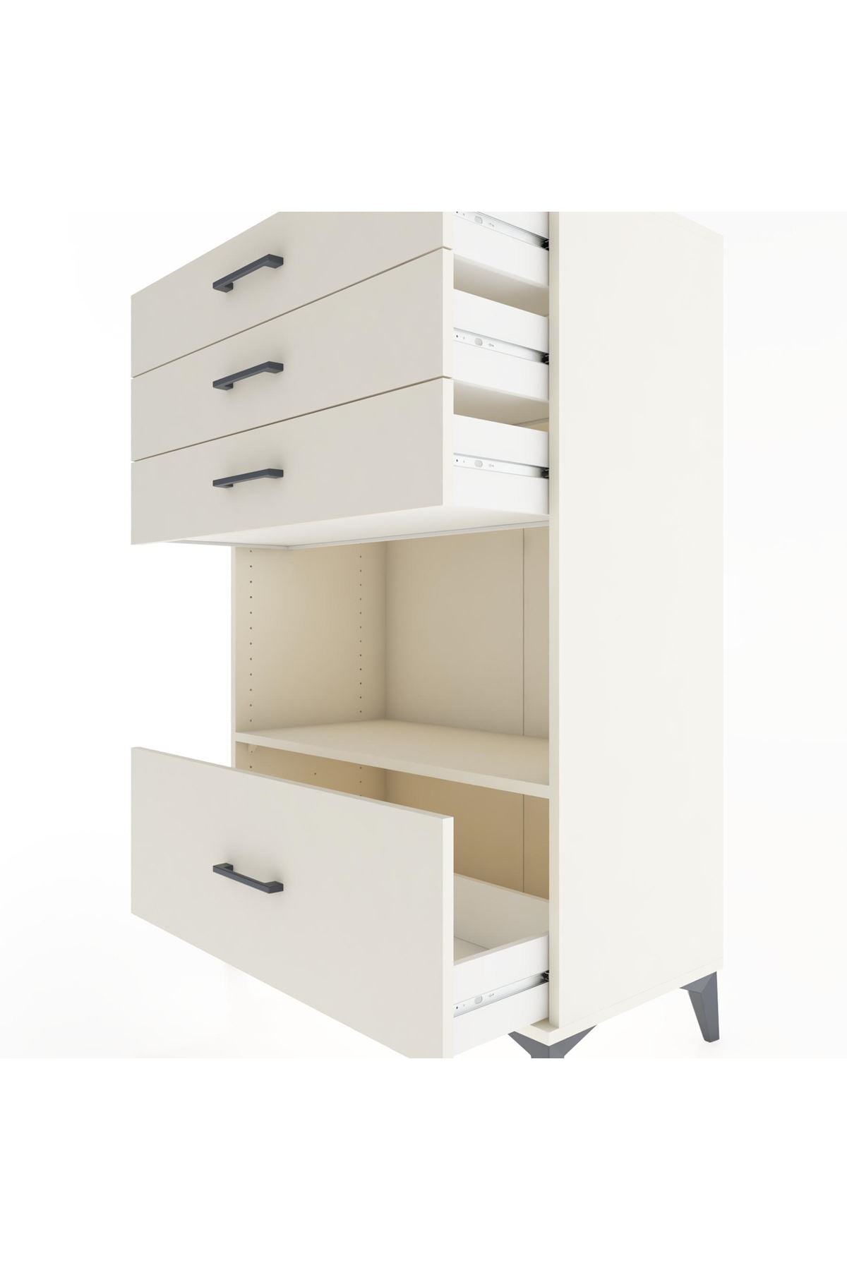 Hyperion Dolap Tek Raflı 4 Çekmeceli 88x44x134 - S51M033V1B