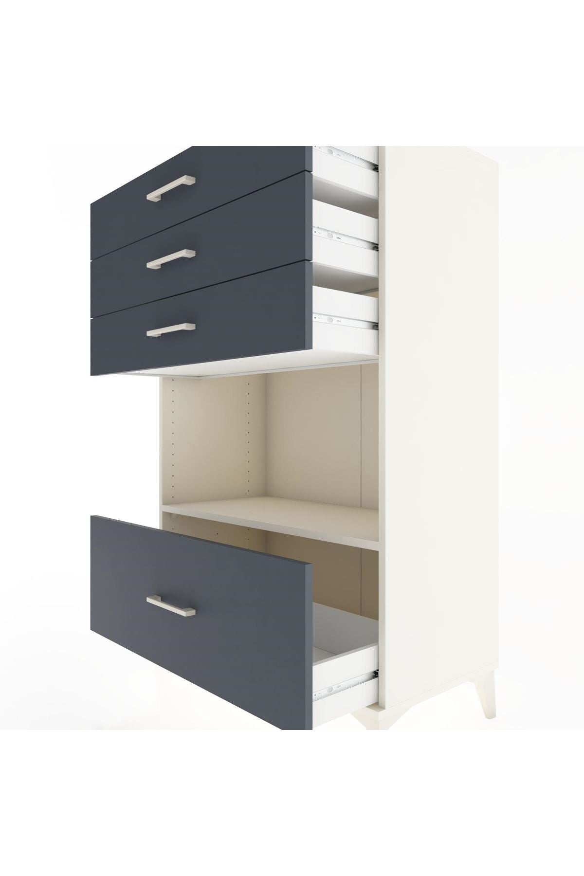 Hyperion Dolap Tek Raflı 4 Çekmeceli 88x44x134 - S51M033V2B