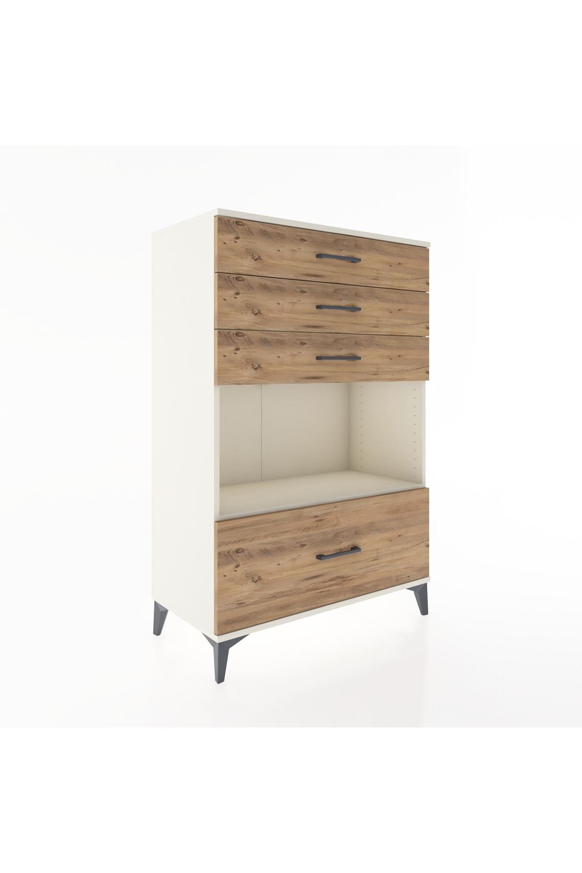 Hyperion Dolap Tek Raflı 4 Çekmeceli 88x44x134 - S51M033V3B