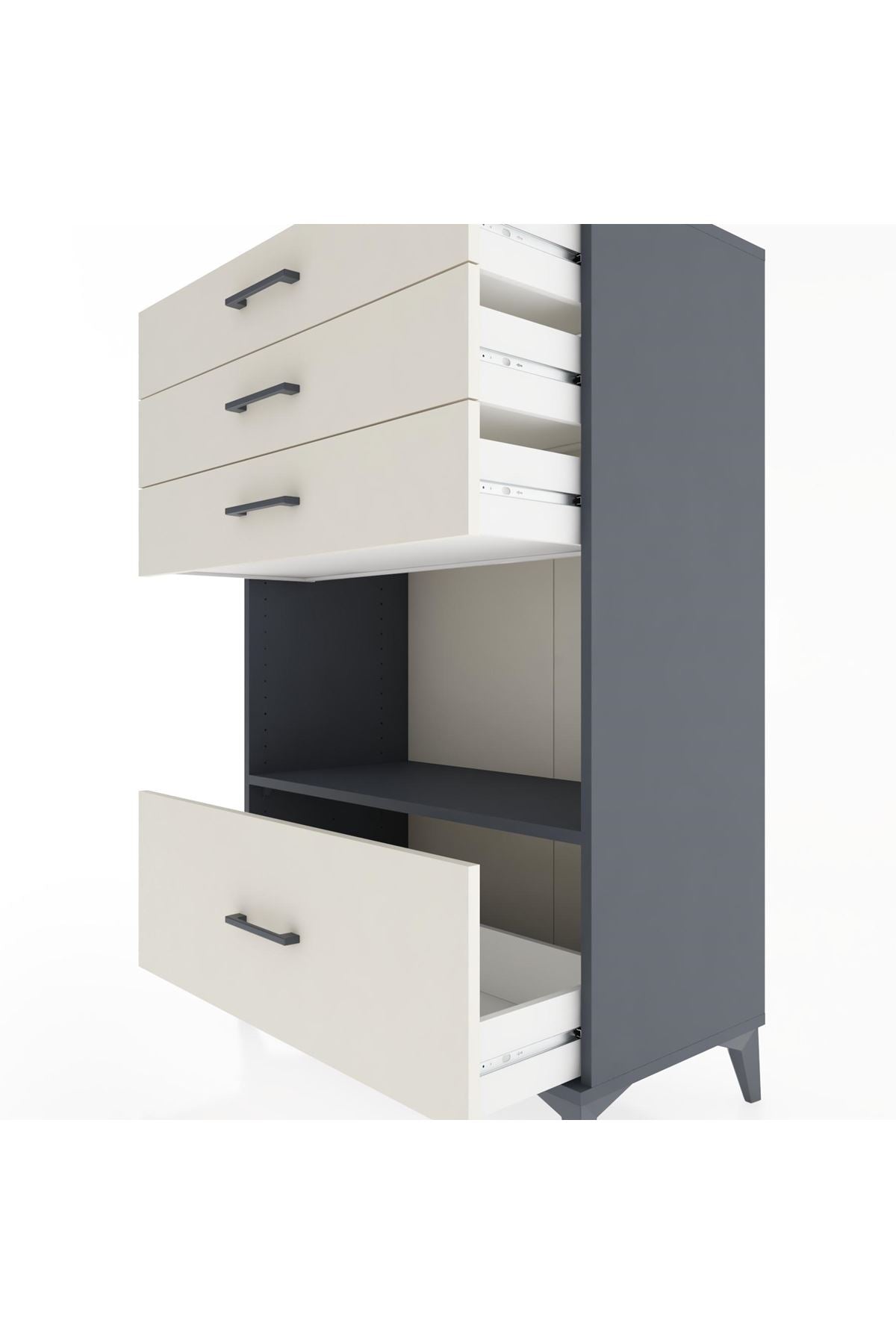 Hyperion Dolap Tek Raflı 4 Çekmeceli 88x44x134 - S51M033V4B