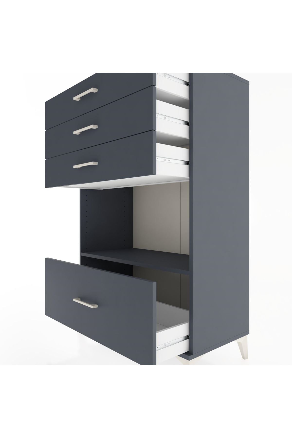 Hyperion Dolap Tek Raflı 4 Çekmeceli 88x44x134 - S51M033V5B