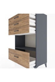 Hyperion Dolap Tek Raflı 4 Çekmeceli 88x44x134 - S51M033V6B