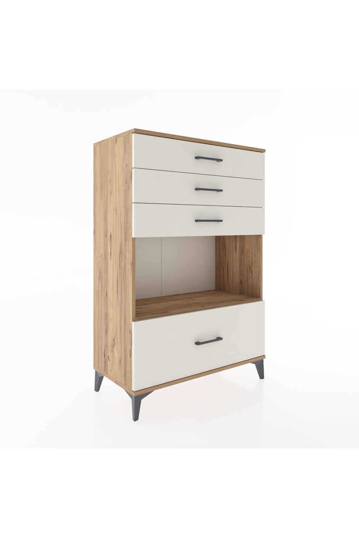 Hyperion Dolap Tek Raflı 4 Çekmeceli 88x44x134 Çam-Aytaşı