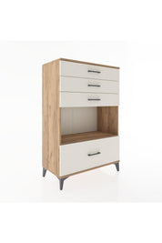Hyperion Dolap Tek Raflı 4 Çekmeceli 88x44x134 Çam-Aytaşı