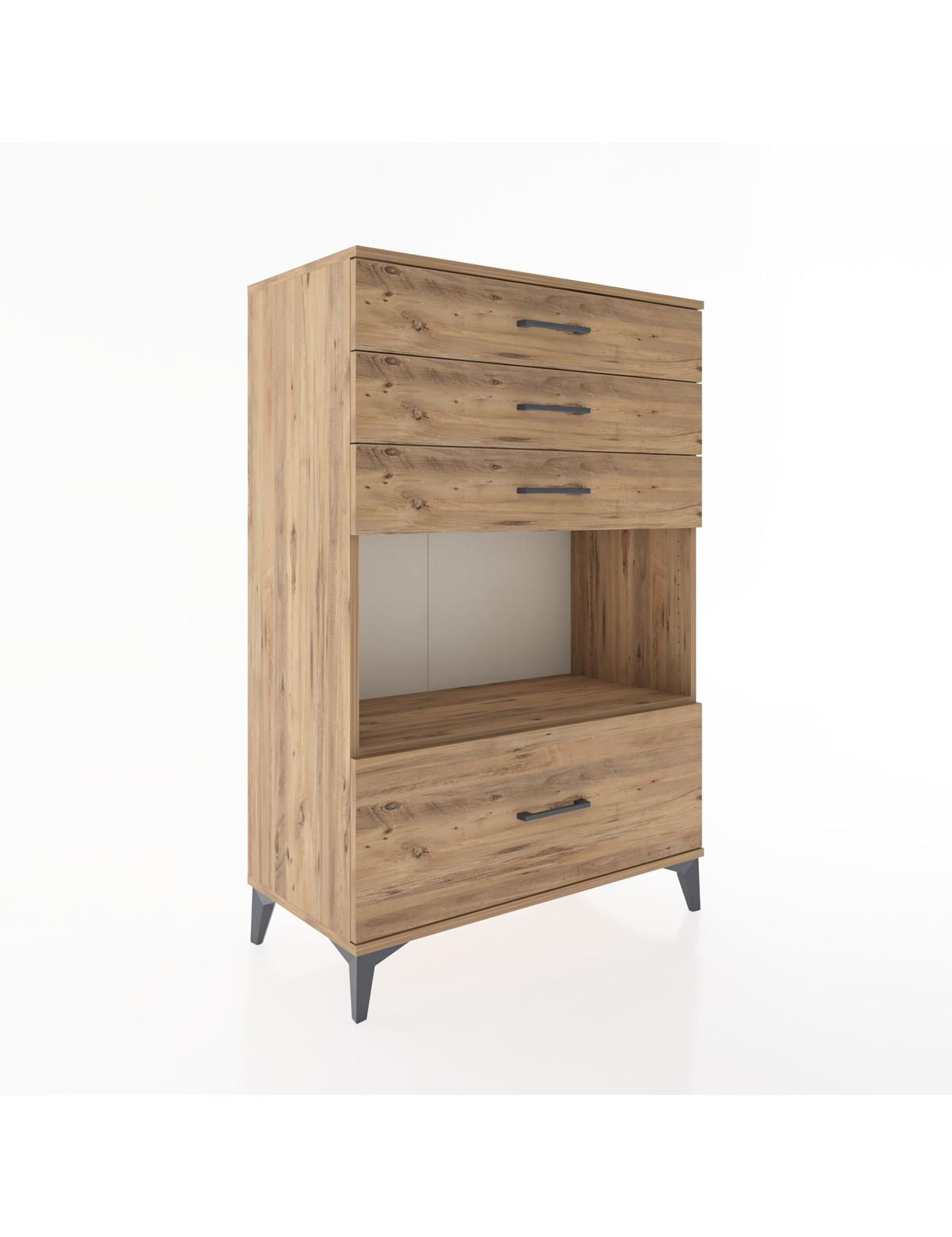 Hyperion Dolap Tek Raflı 4 Çekmeceli 88x44x134 - S51M033V9B