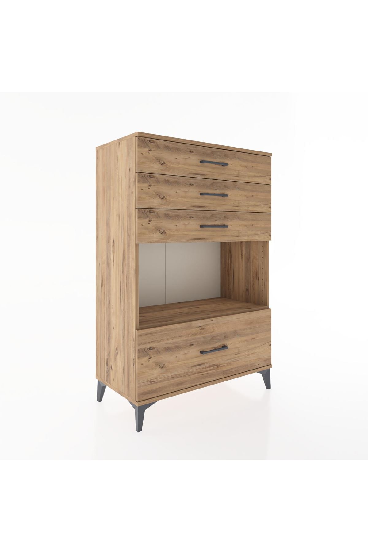 Hyperion Dolap Tek Raflı 4 Çekmeceli 88x44x134 - S51M033V9B