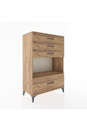 Hyperion Dolap Tek Raflı 4 Çekmeceli 88x44x134 - S51M033V9B