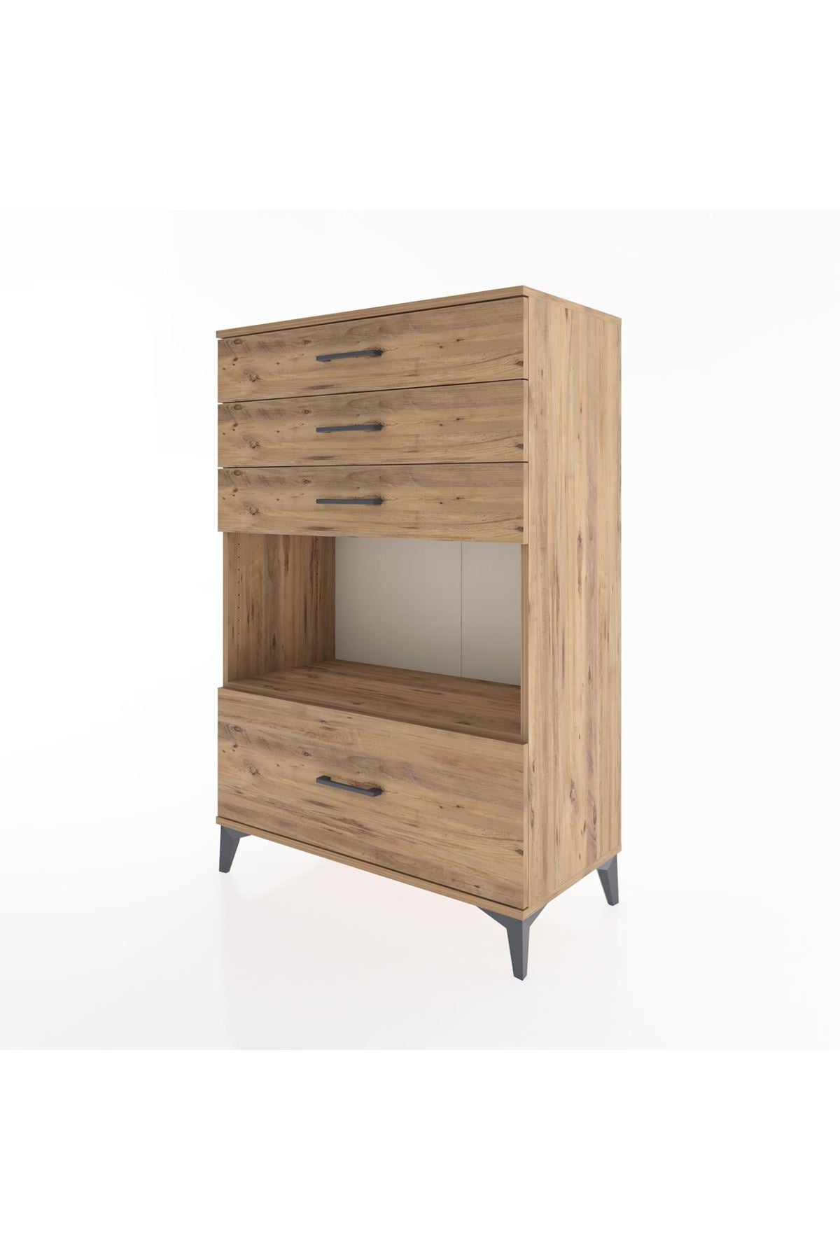 Hyperion Dolap Tek Raflı 4 Çekmeceli 88x44x134 - S51M033V9B