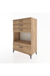 Hyperion Dolap Tek Raflı 4 Çekmeceli 88x44x134 - S51M033V9B