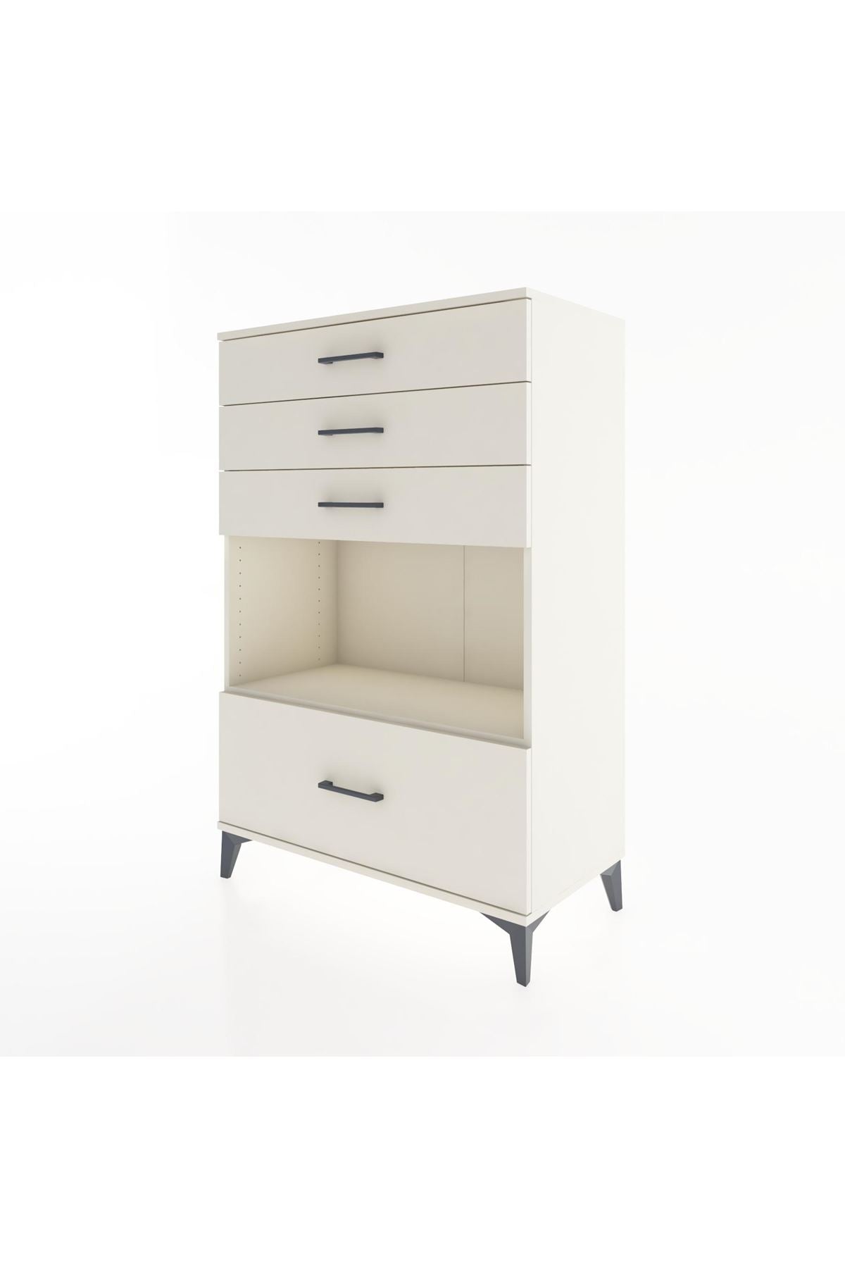 Hyperion Dolap Tek Raflı 4 Çekmeceli 88x44x134 - S51M034V1B