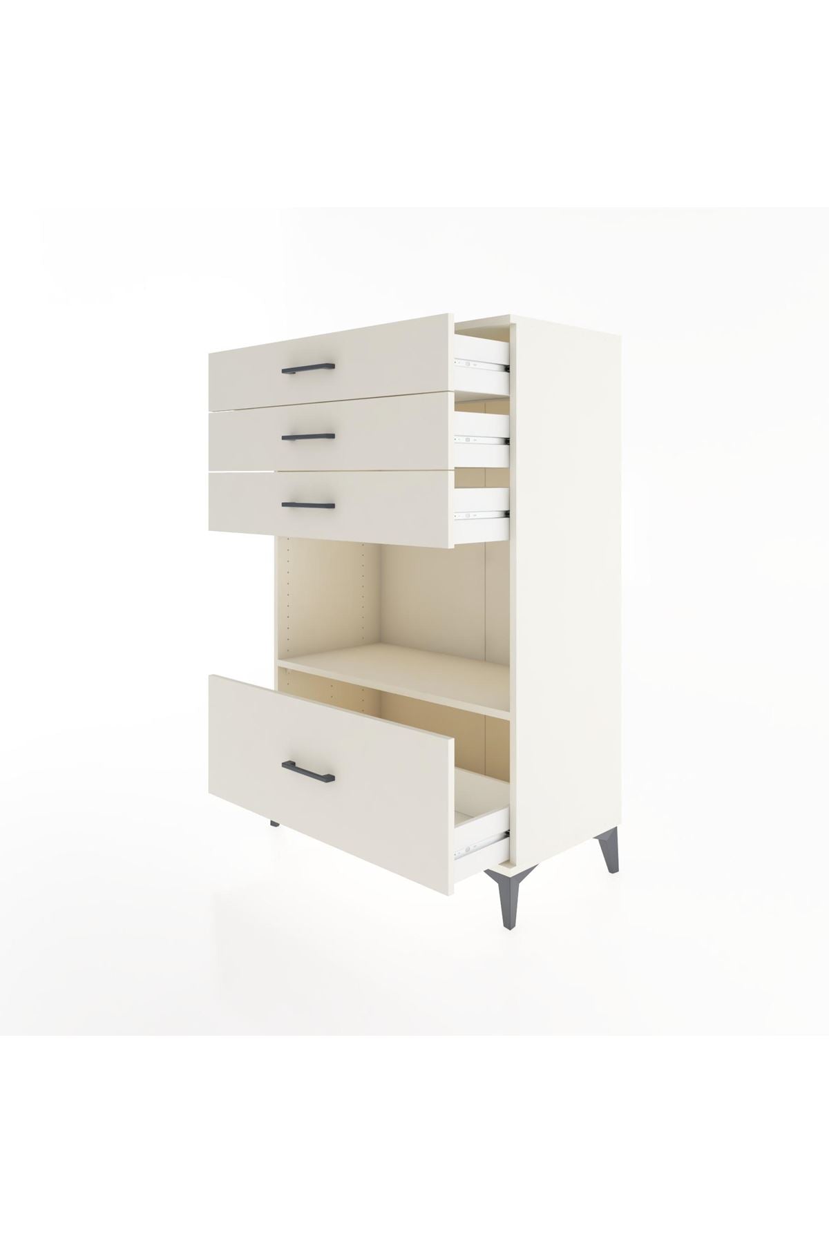 Hyperion Dolap Tek Raflı 4 Çekmeceli 88x44x134 - S51M034V1B