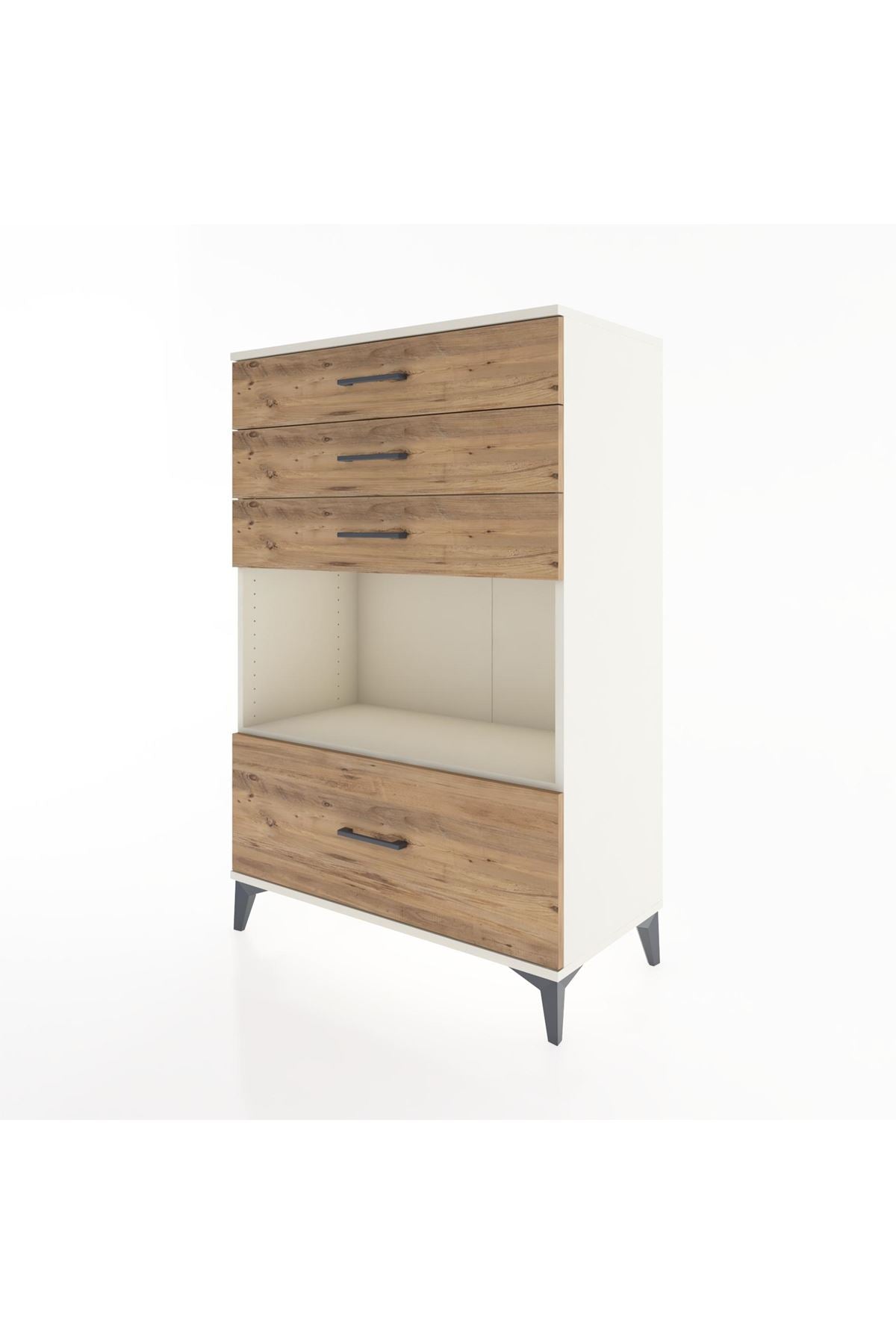 Hyperion Dolap Tek Raflı 4 Çekmeceli 88x44x134 - S51M034V3B