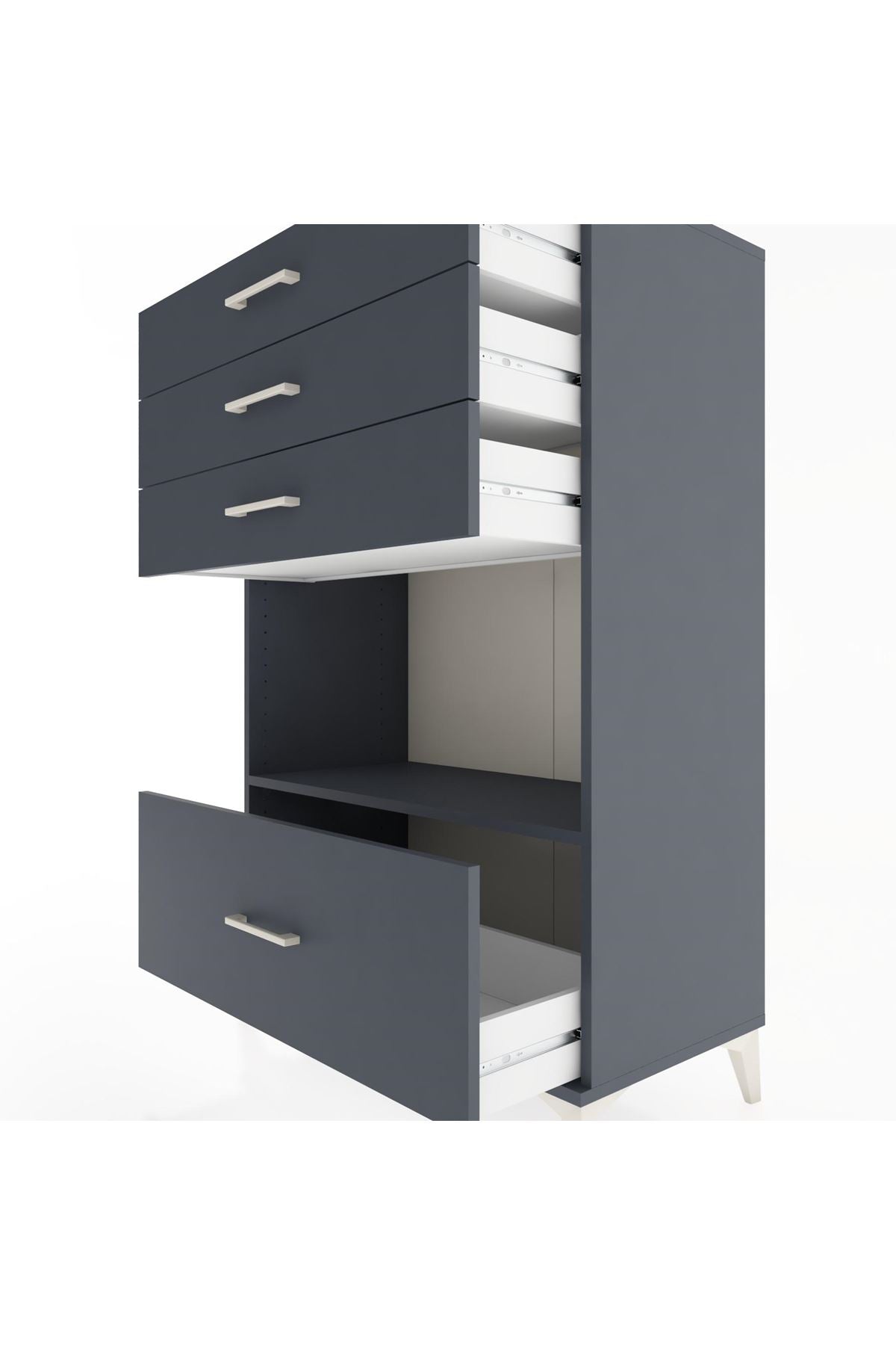 Hyperion Dolap Tek Raflı 4 Çekmeceli 88x44x134 - S51M034V5B