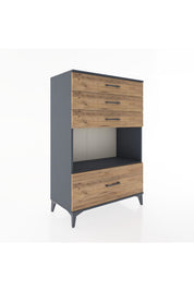 Hyperion Dolap Tek Raflı 4 Çekmeceli 88x44x134 - S51M034V6B