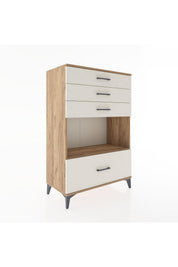 Hyperion Dolap Tek Raflı 4 Çekmeceli 88x44x134 - S51M034V7B