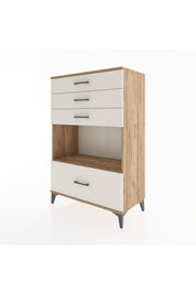 Hyperion Dolap Tek Raflı 4 Çekmeceli 88x44x134 - S51M034V7B