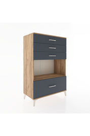 Hyperion Dolap Tek Raflı 4 Çekmeceli 88x44x134 - S51M034V8B