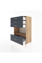 Hyperion Dolap Tek Raflı 4 Çekmeceli 88x44x134 - S51M034V8B