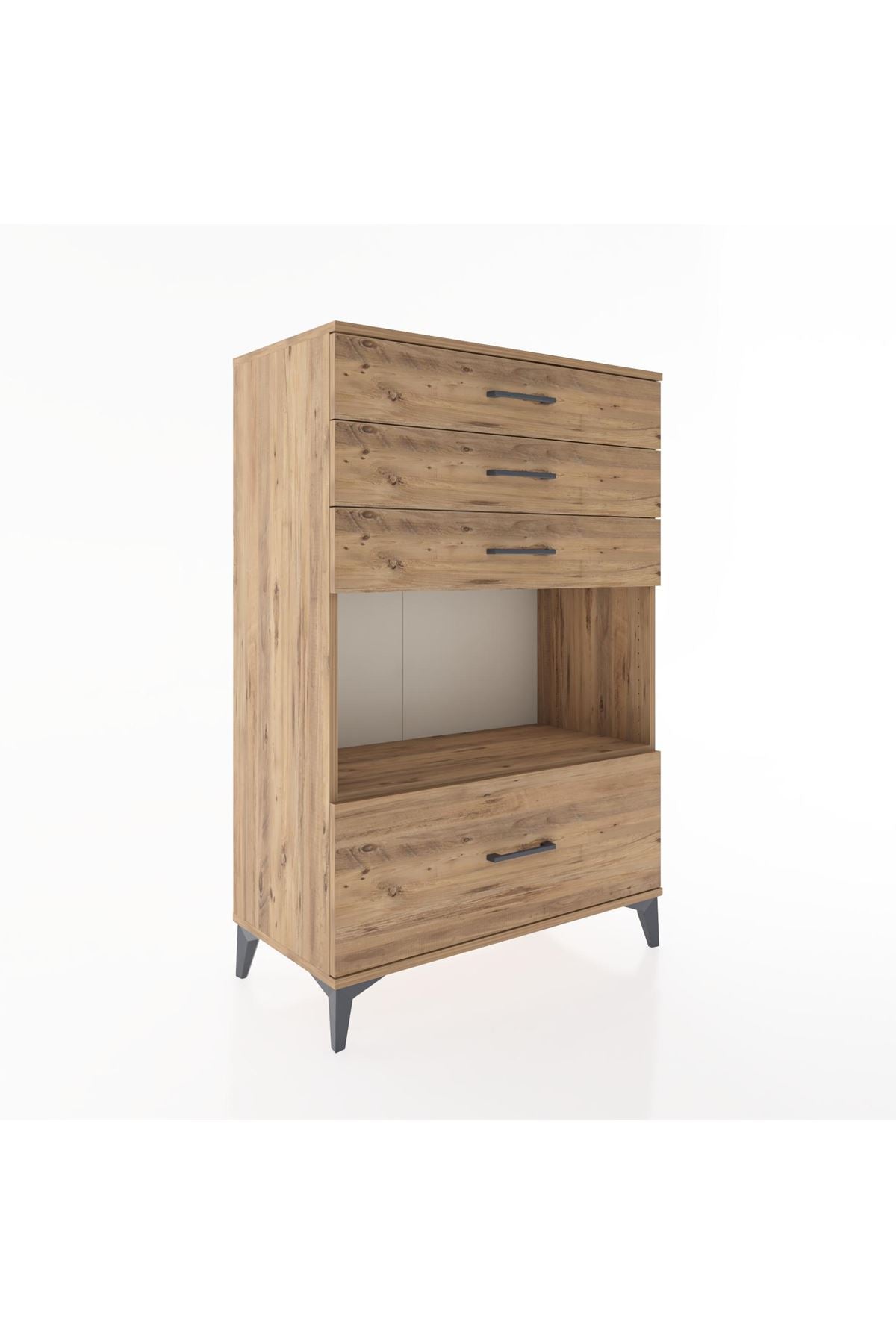 Hyperion Dolap Tek Raflı 4 Çekmeceli 88x44x134 - S51M034V9B