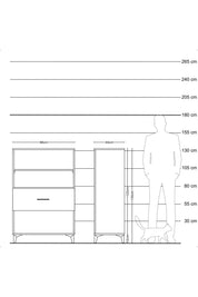 Hyperion Dolap 2 Raflı Tek Çekmeceli 88x44x134 Aytaşı-Çam