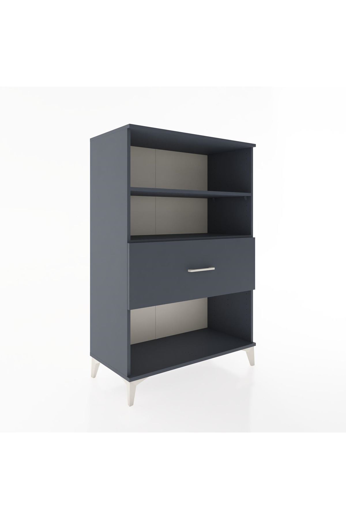 Hyperion Dolap 2 Raflı Tek Çekmeceli 88x44x134 Antrasit-Antrasit