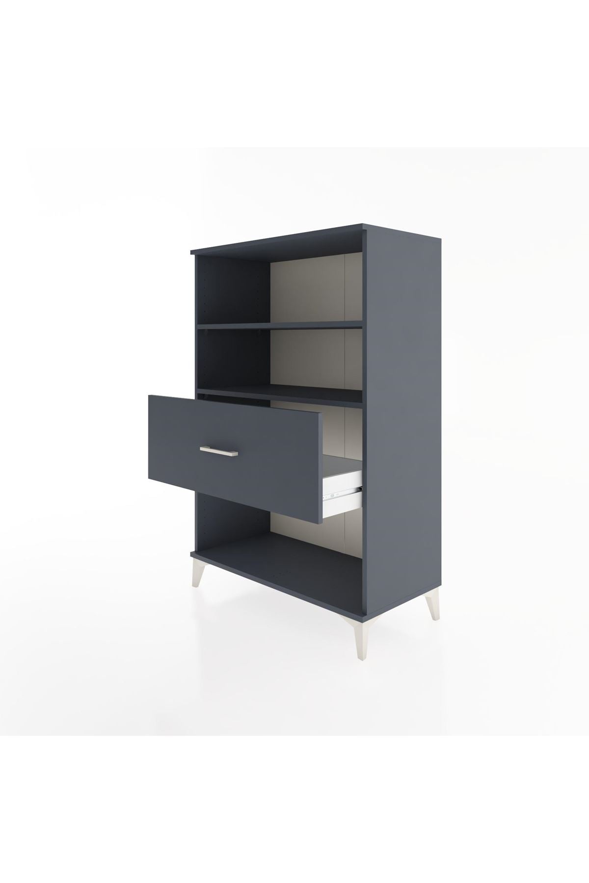 Hyperion Dolap 2 Raflı Tek Çekmeceli 88x44x134 Antrasit-Antrasit