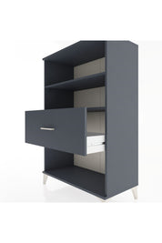 Hyperion Dolap 2 Raflı Tek Çekmeceli 88x44x134 Antrasit-Antrasit