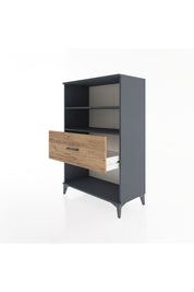 Hyperion Dolap 2 Raflı Tek Çekmeceli 88x44x134 Antrasit-Çam