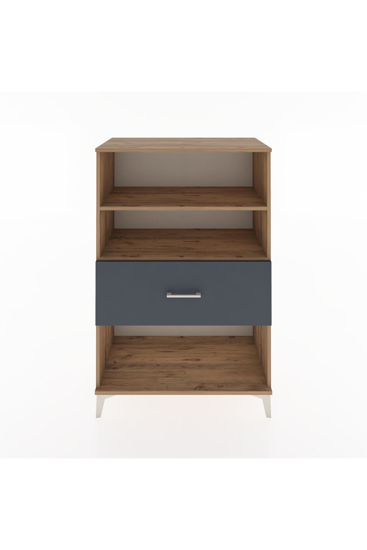 Hyperion Dolap 2 Raflı Tek Çekmeceli 88x44x134 Çam-Antrasit