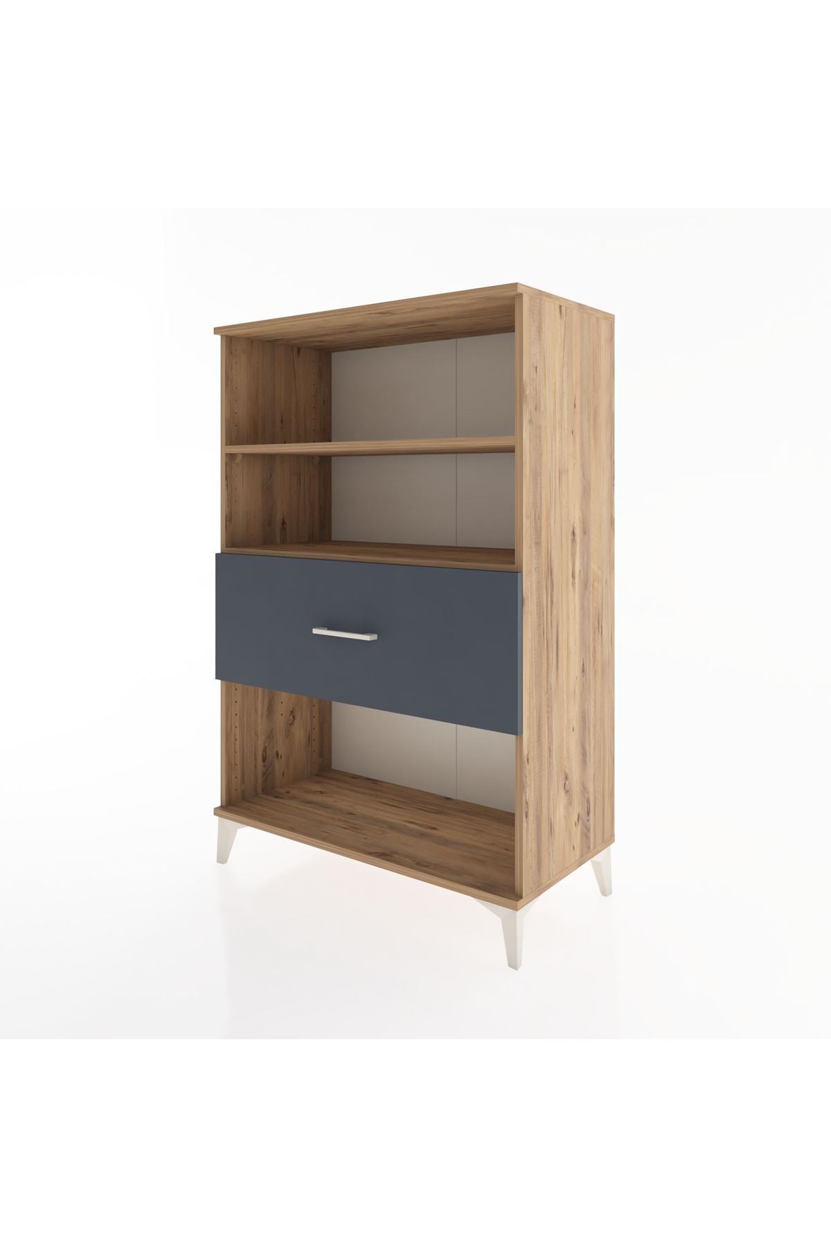 Hyperion Dolap 2 Raflı Tek Çekmeceli 88x44x134 Çam-Antrasit