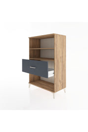 Hyperion Dolap 2 Raflı Tek Çekmeceli 88x44x134 Çam-Antrasit