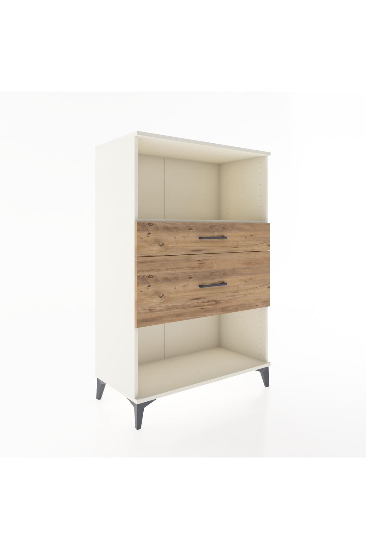 Hyperion Dolap Tek Raflı 2 Çekmeceli 88x44x134 - S51M036V3B