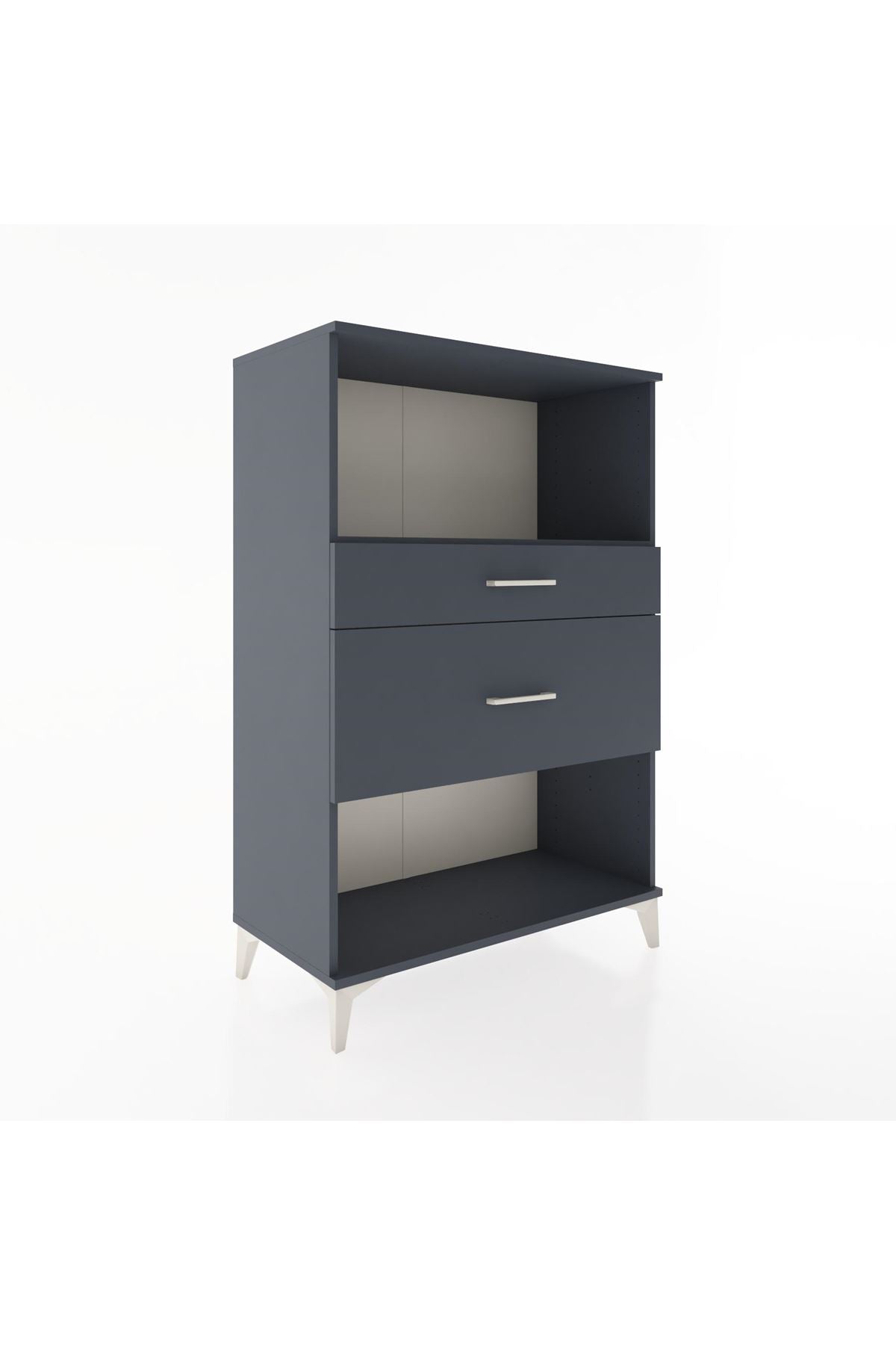 Hyperion Dolap Tek Raflı 2 Çekmeceli 88x44x134 Antrasit-Antrasit