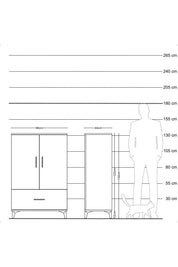 Hyperion Dolap 3 Raflı Tek Çekmeceli 2 Kapaklı 88x44x134 Aytaşı-Çam