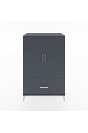 Hyperion Dolap 3 Raflı Tek Çekmeceli 2 Kapaklı 88x44x134 Antrasit-Antrasit