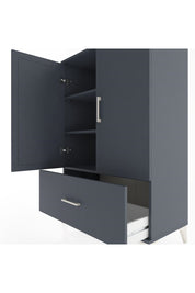 Hyperion Dolap 3 Raflı Tek Çekmeceli 2 Kapaklı 88x44x134 Antrasit-Antrasit
